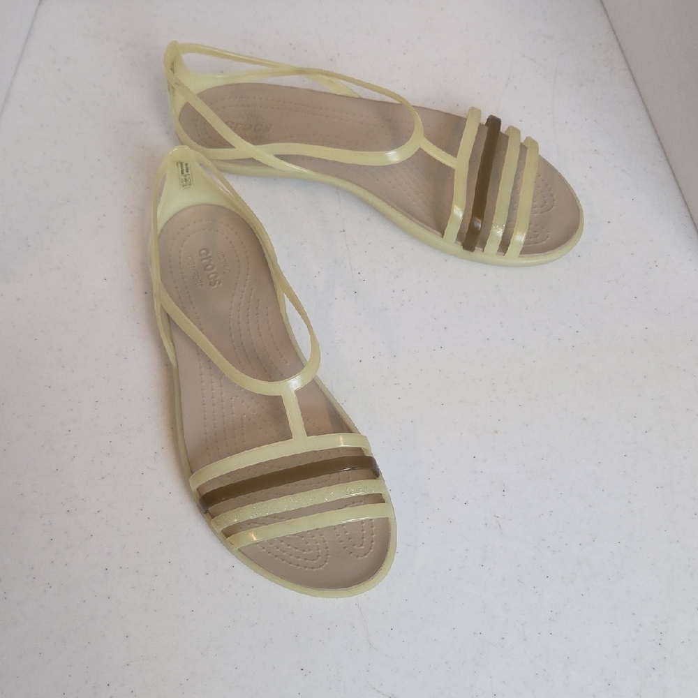 Crocs Isabella Women's Strappy Flat Jelly Sandals Casual Comfort Sz 9